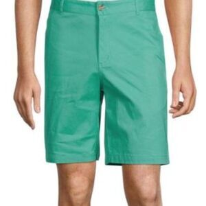 TailorByrd Chino Shorts Mens 36 Green Flat Front Cotton Casual
